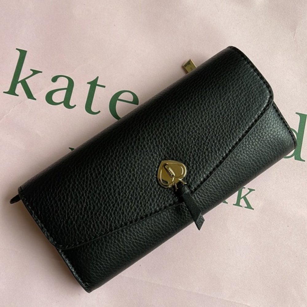 Kate Spade Marti Large Slim Flap Wallet Black - Picture 12 of 16